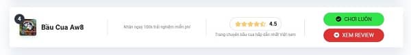 bầu cua AW8 trên baucuavip